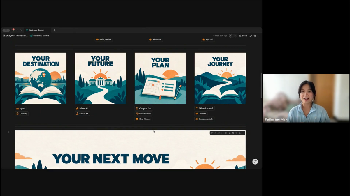 Preview of an online StudyPass consultation with screen sharing